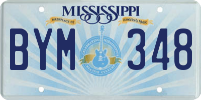 MS license plate BYM348
