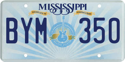 MS license plate BYM350