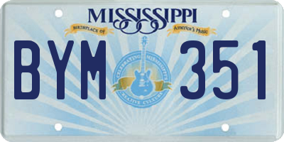 MS license plate BYM351
