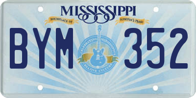 MS license plate BYM352