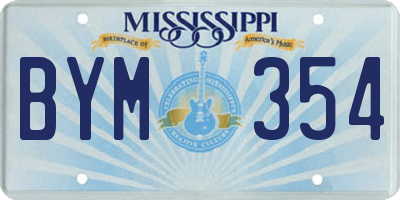 MS license plate BYM354