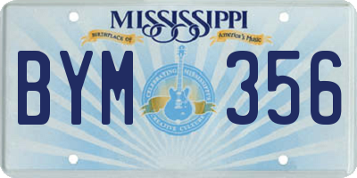 MS license plate BYM356