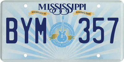 MS license plate BYM357