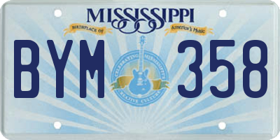 MS license plate BYM358