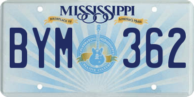 MS license plate BYM362