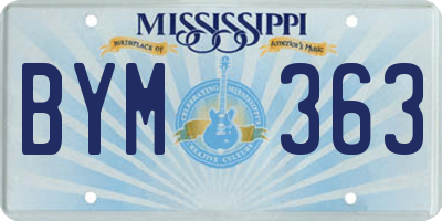 MS license plate BYM363