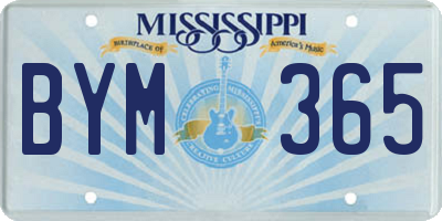 MS license plate BYM365