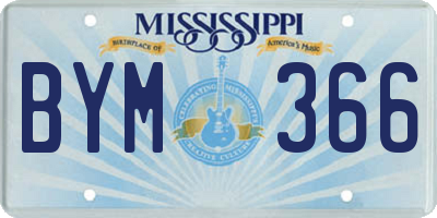 MS license plate BYM366