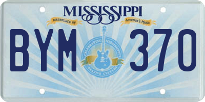 MS license plate BYM370