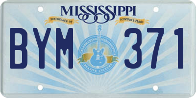 MS license plate BYM371
