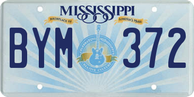 MS license plate BYM372