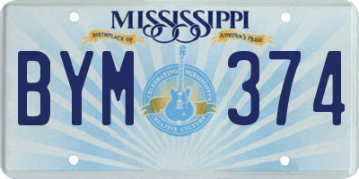 MS license plate BYM374