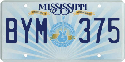 MS license plate BYM375