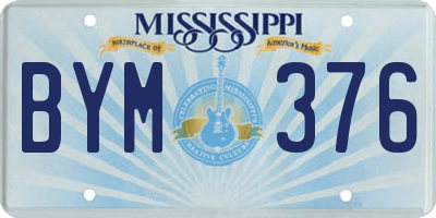 MS license plate BYM376