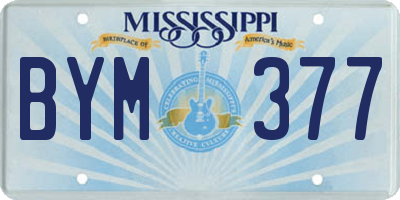 MS license plate BYM377