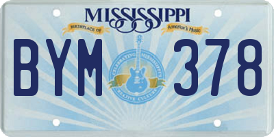 MS license plate BYM378