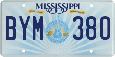 MS license plate BYM380