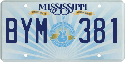 MS license plate BYM381