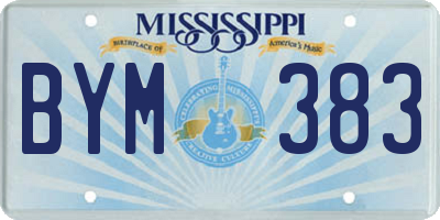 MS license plate BYM383