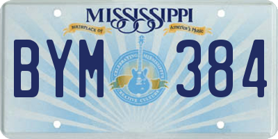 MS license plate BYM384