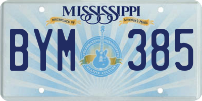 MS license plate BYM385