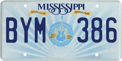 MS license plate BYM386