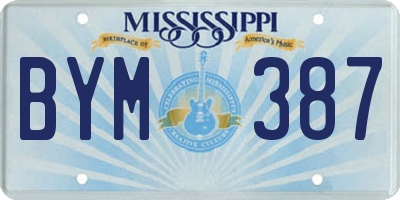 MS license plate BYM387