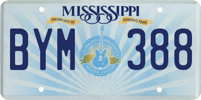 MS license plate BYM388