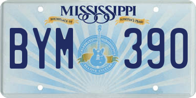 MS license plate BYM390