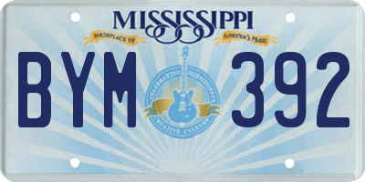MS license plate BYM392