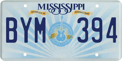MS license plate BYM394