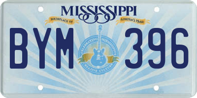 MS license plate BYM396