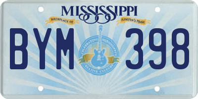 MS license plate BYM398