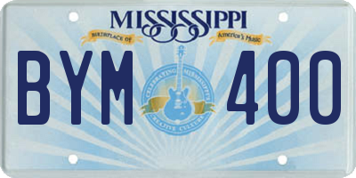 MS license plate BYM400