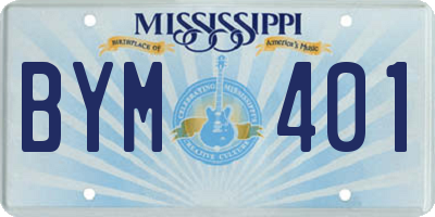 MS license plate BYM401