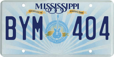 MS license plate BYM404