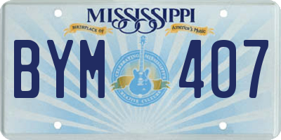 MS license plate BYM407