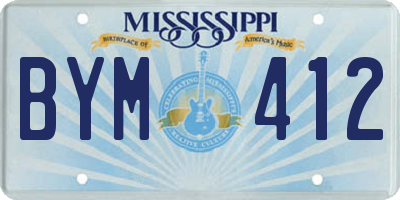 MS license plate BYM412
