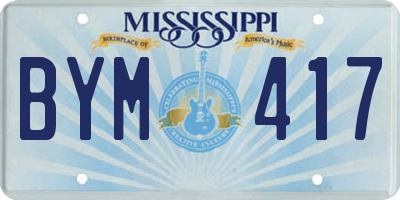 MS license plate BYM417