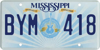 MS license plate BYM418