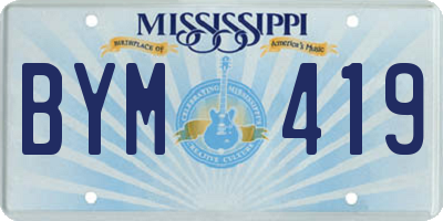 MS license plate BYM419