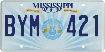 MS license plate BYM421