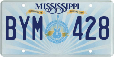 MS license plate BYM428
