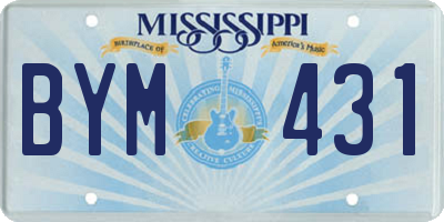 MS license plate BYM431