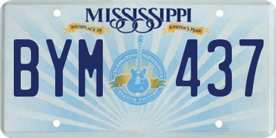 MS license plate BYM437