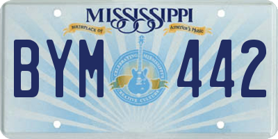 MS license plate BYM442