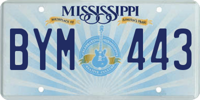 MS license plate BYM443