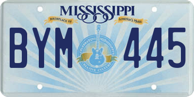 MS license plate BYM445