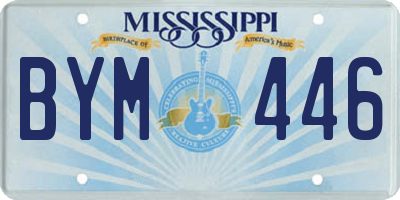 MS license plate BYM446