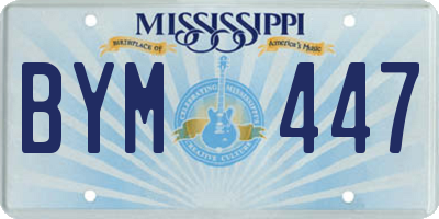 MS license plate BYM447